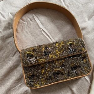 STAUD Vintage Floral Tommy Beaded Bag